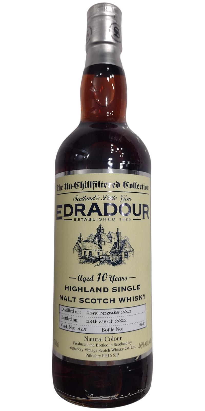 Edradour 2011 SV  The Un-Chillfiltered Collection