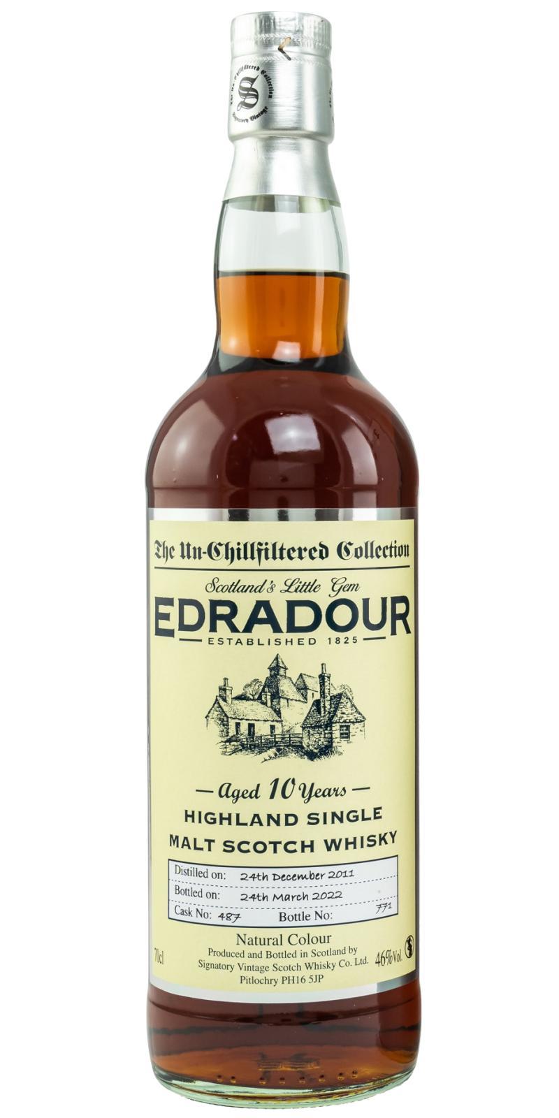 Edradour 2011 SV  The Un-Chillfiltered Collection
