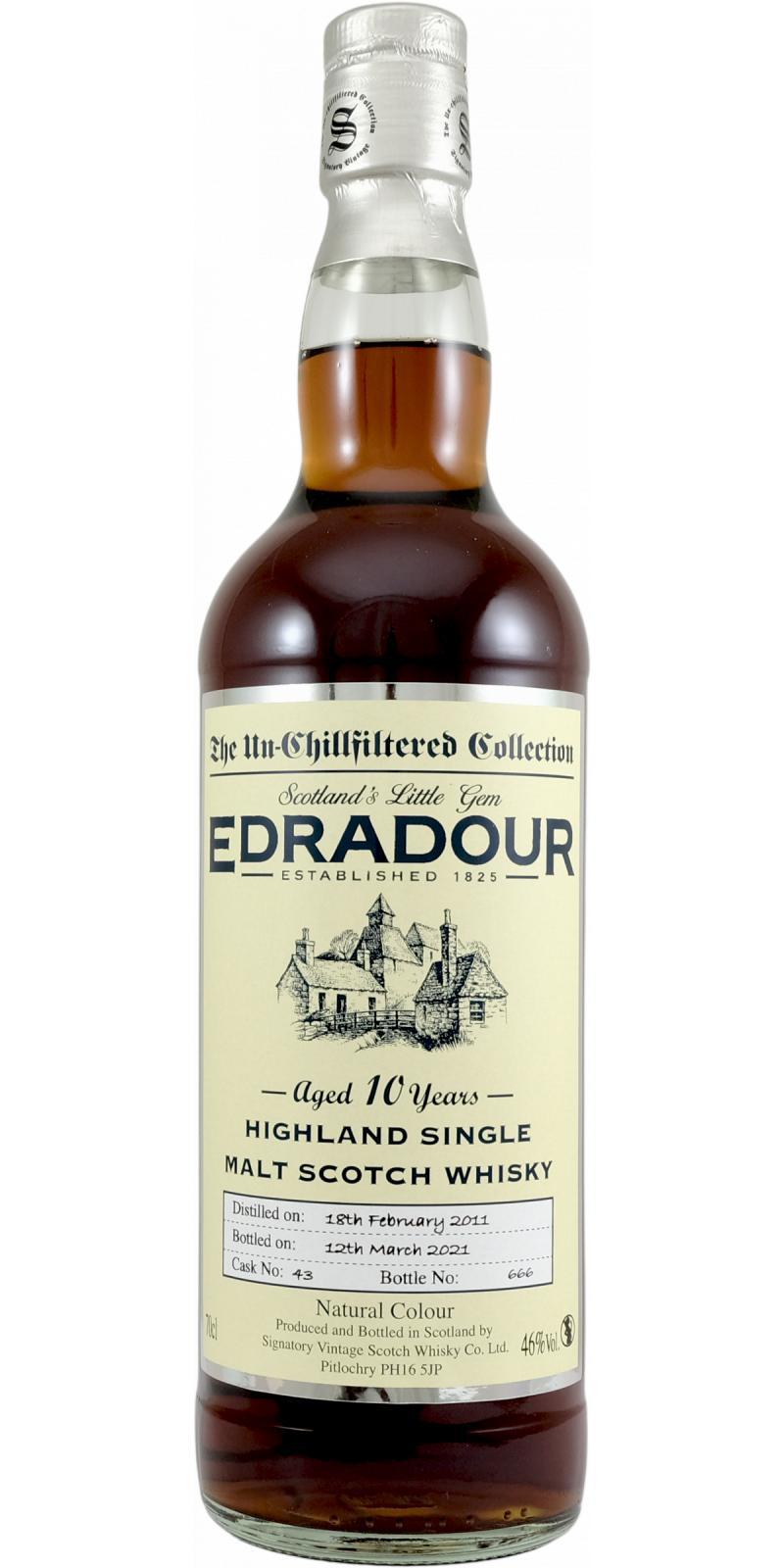Edradour 2011 SV  The Un-Chillfiltered Collection