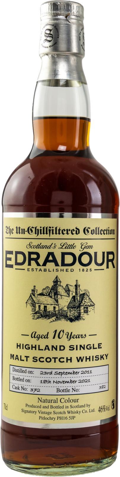 Edradour 2011 SV  The Un-Chillfiltered Collection