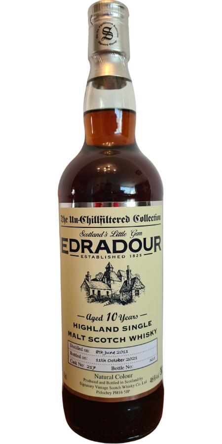Edradour 2011 SV  The Un-Chillfiltered Collection