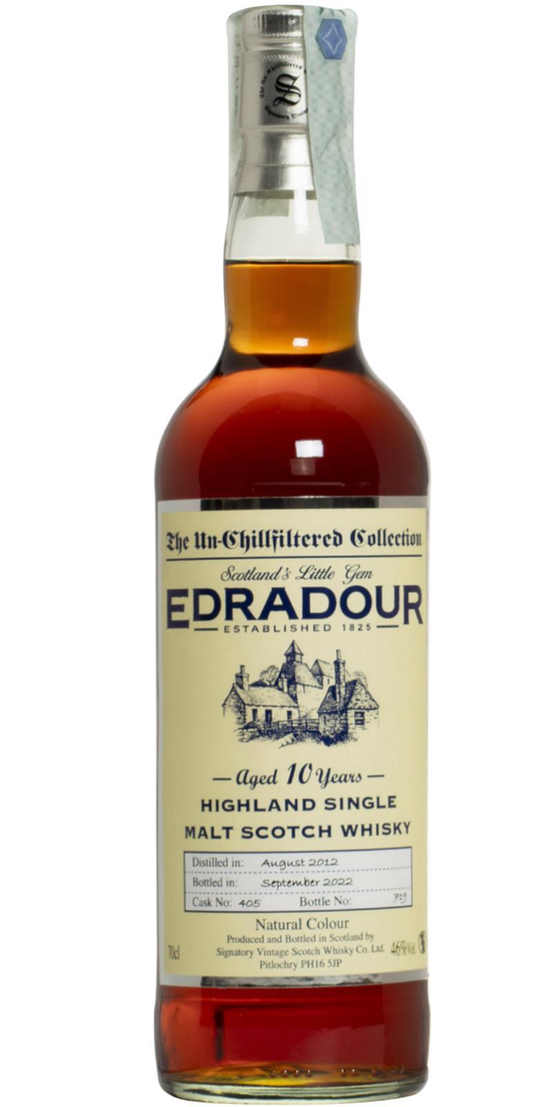 Edradour 2012 SV  The Un-Chillfiltered Collection