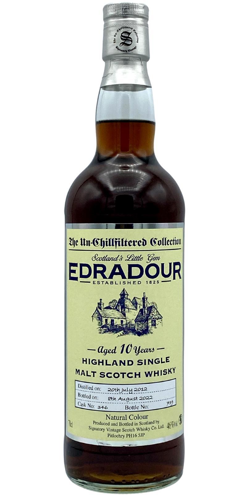 Edradour 2012 SV  The Un-Chillfiltered Collection