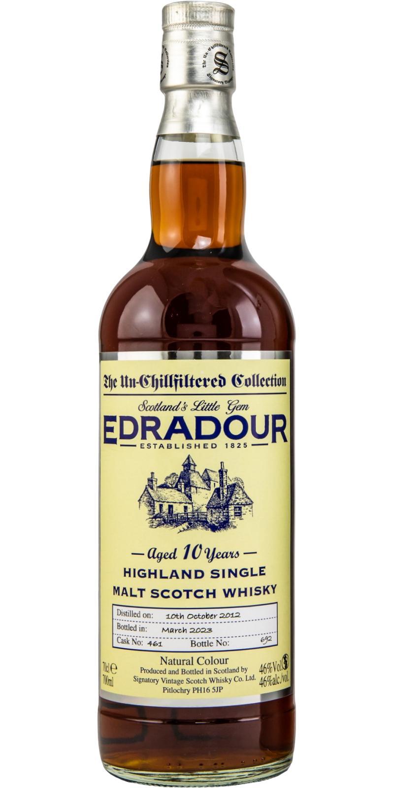 Edradour 2012 SV  The Un-Chillfiltered Collection