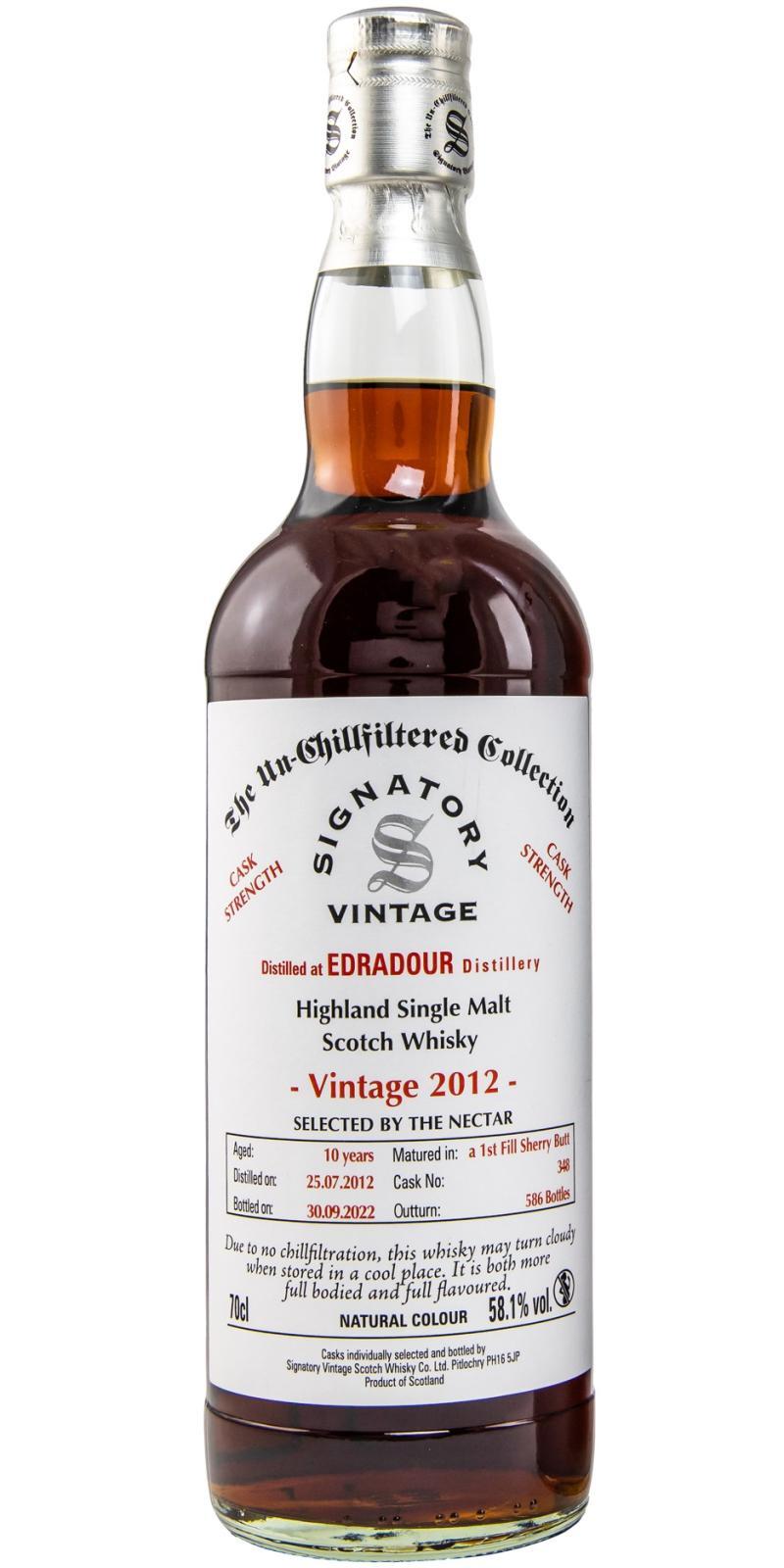Edradour 2012 SV  The Un-Chillfiltered Collection - Cask Strength
