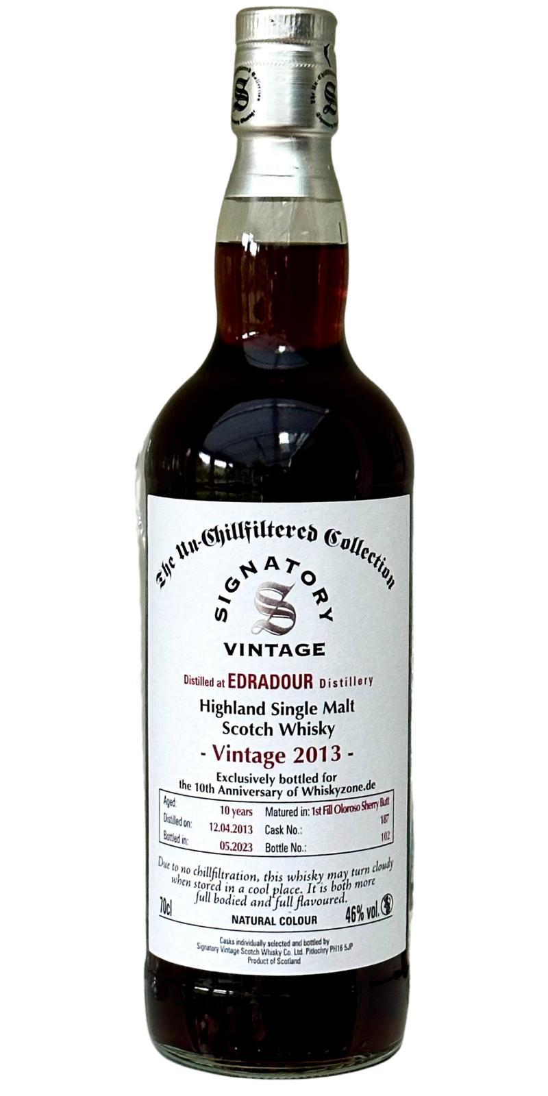 Edradour 2013 SV  The Un-Chillfiltered Collection