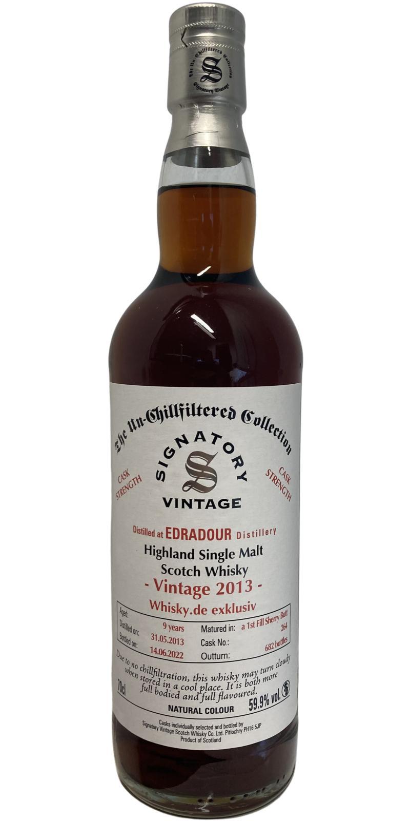 Edradour 2013 SV  The Un-Chillfiltered Collection - Cask Strength