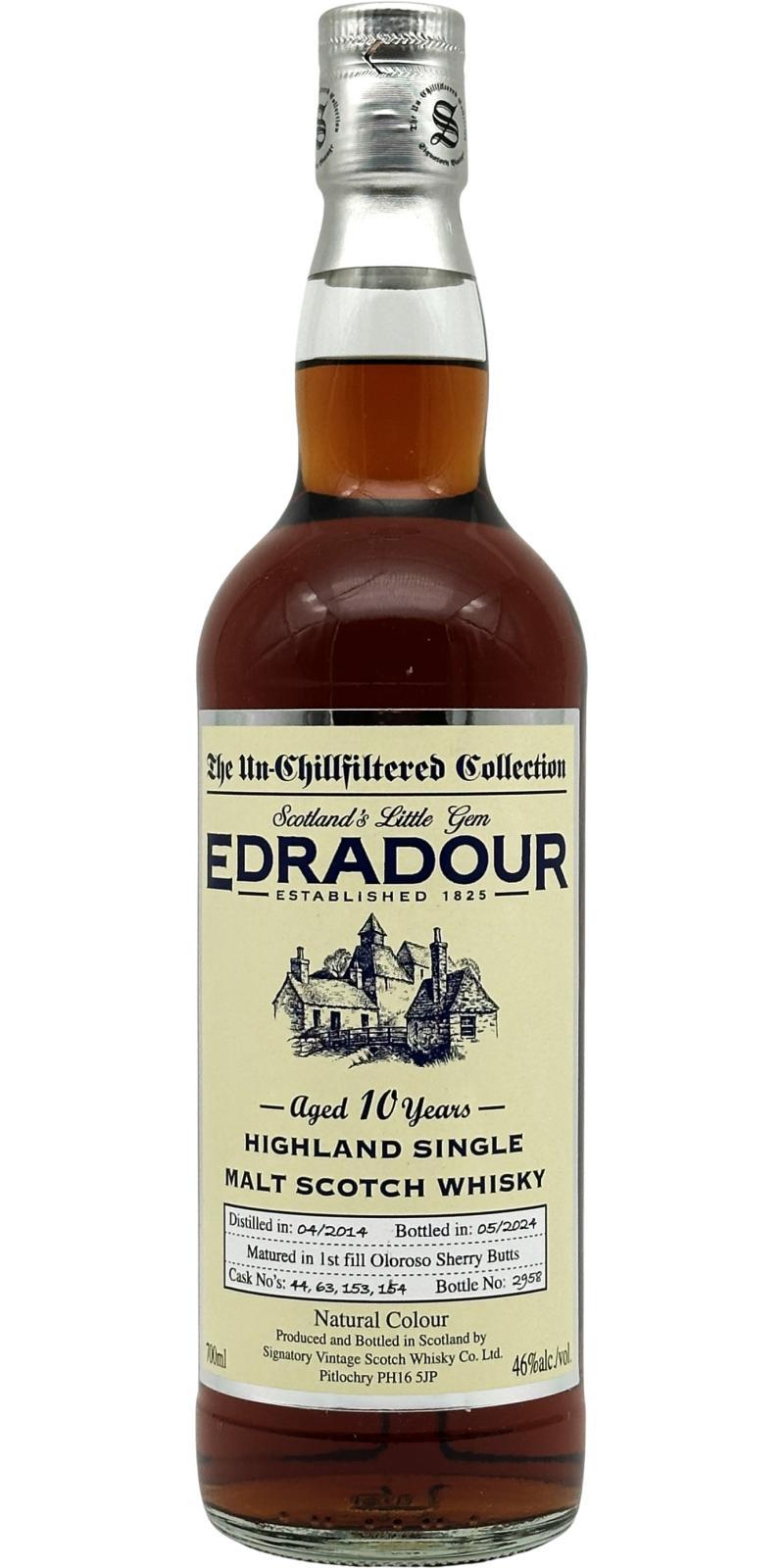 Edradour 2014 SV  The Un-Chillfiltered Collection
