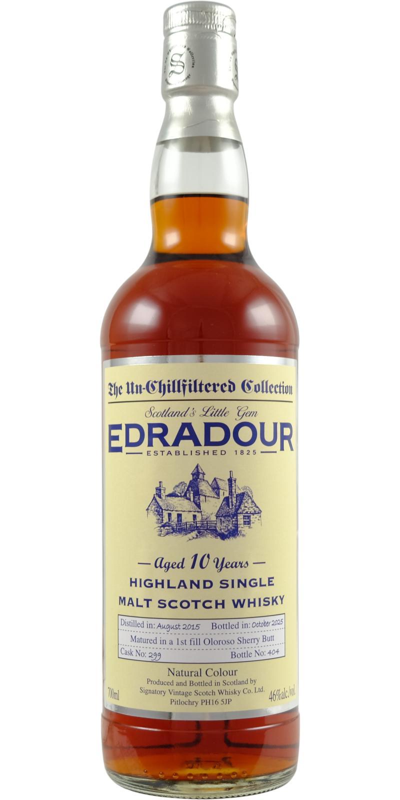 Edradour 2015 SV  The Un-Chillfiltered Collection