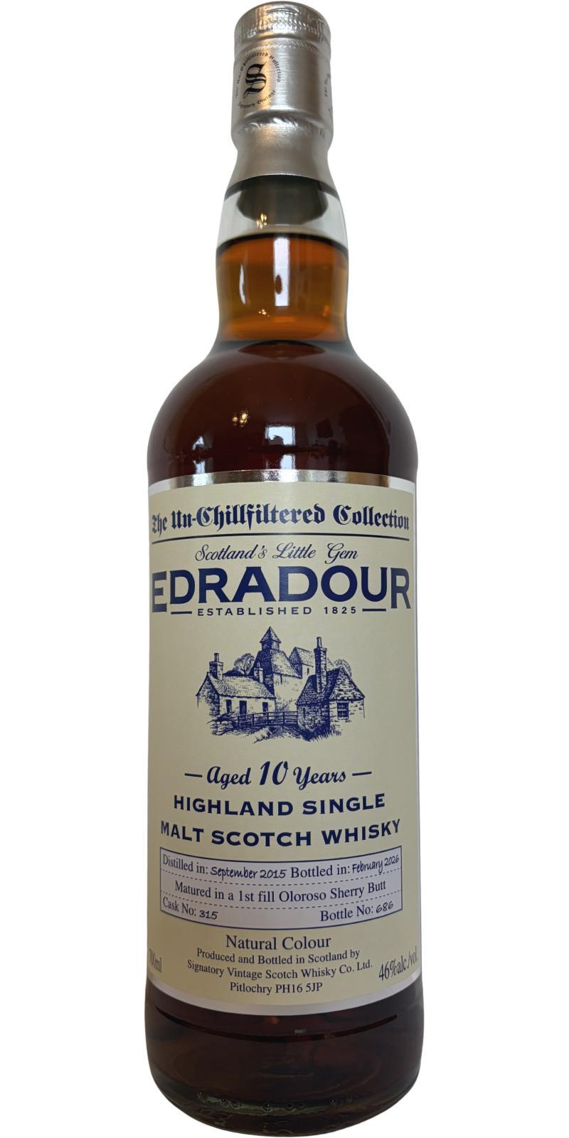 Edradour 2015 SV  The Un-Chillfiltered Collection