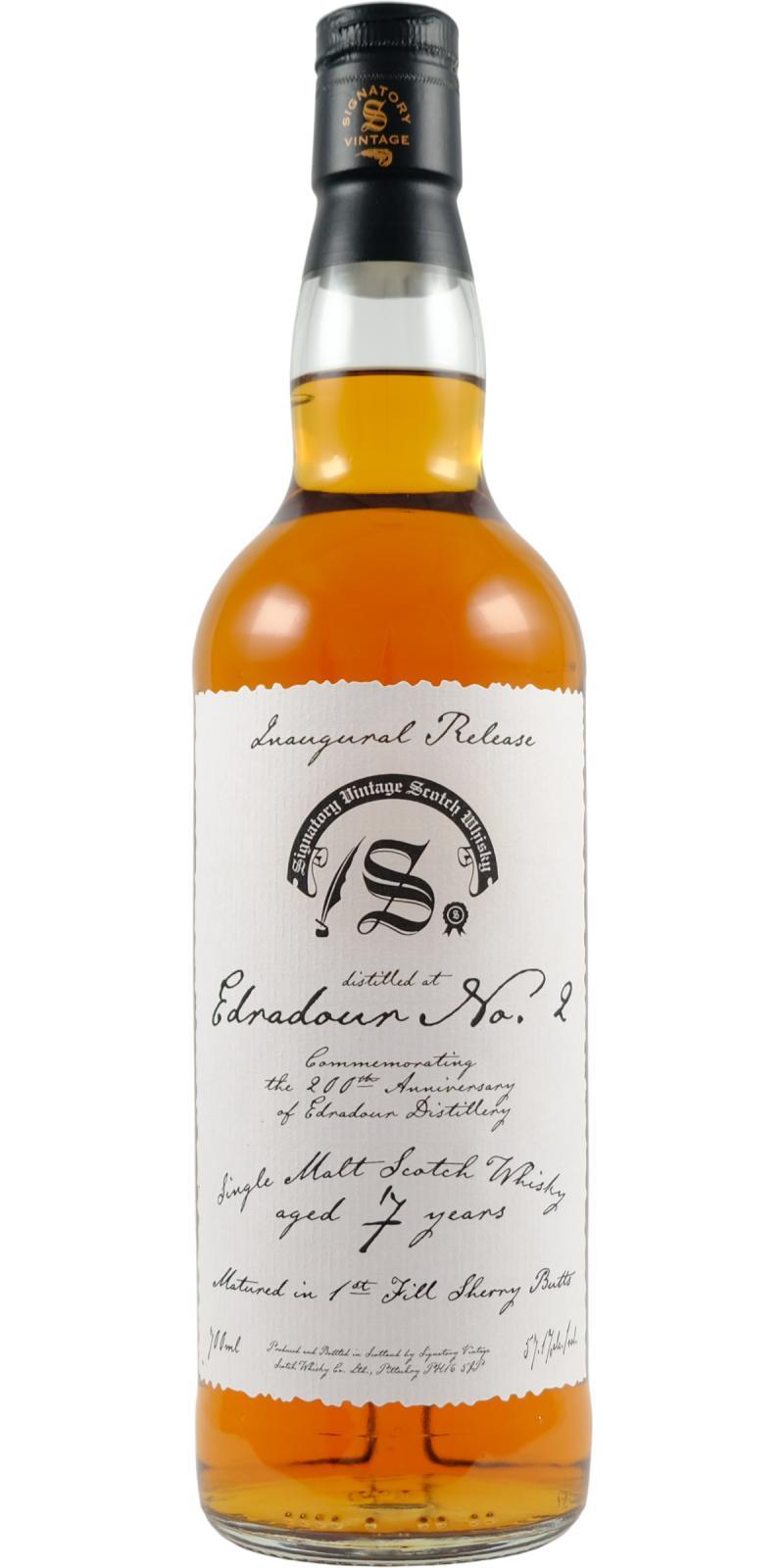 Edradour 2018 SV  Edradour No.2 - Inaugural Release