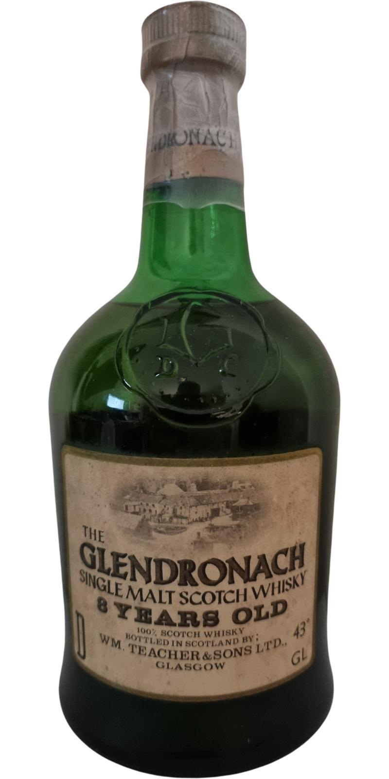 Glendronach 08-year-old  Dumpy Green Bottle, Teacher's