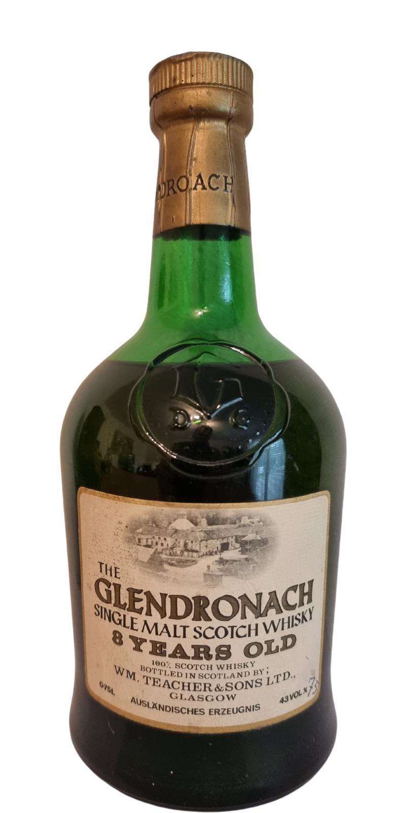 Glendronach 08-year-old  Dumpy Green Bottle, Teacher's