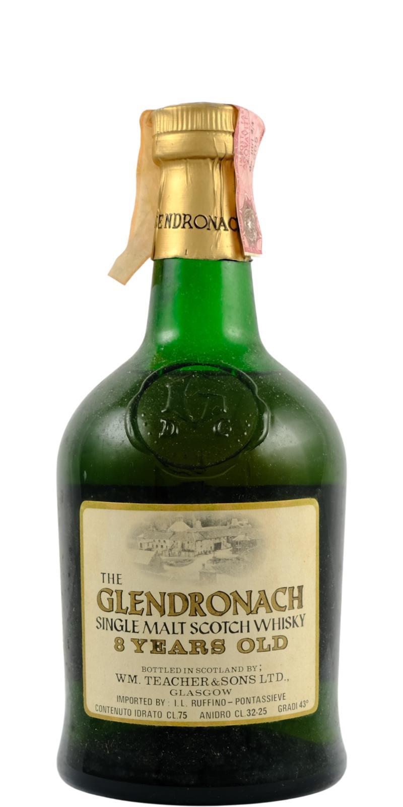 Glendronach 08-year-old  Dumpy Green Bottle, Teacher's