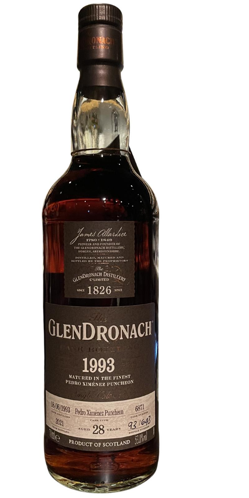 Glendronach 1993  Cask Bottling - Batch 19