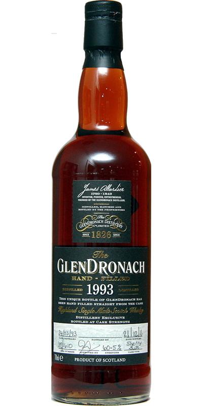 Glendronach 1993  Hand-filled at the distillery