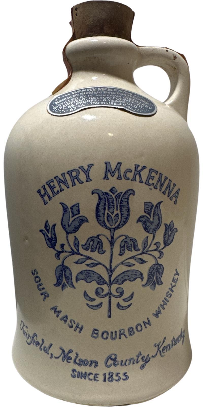 Henry McKenna Sour Mash Bourbon Whiskey  Ceramic Jug