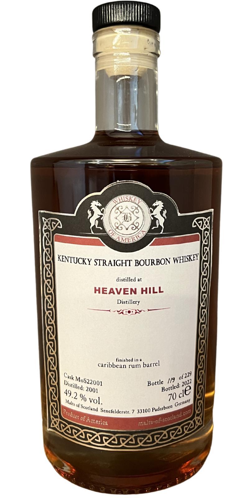 Heaven Hill 2001 MoS  Whiskey of America