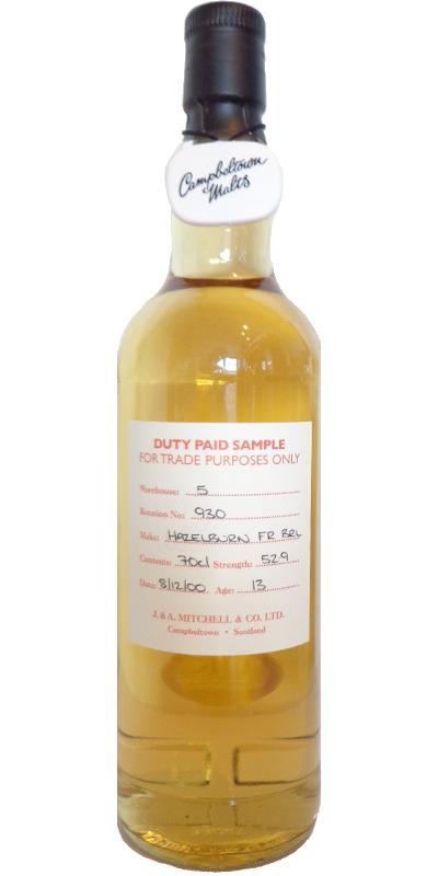 Hazelburn 2000 Duty Paid Sample - For Trade Purposes Only