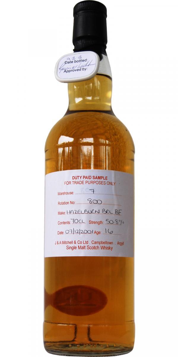 Hazelburn 2001 Duty Paid Sample - For Trade Purposes Only