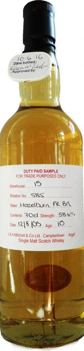 Hazelburn 2005 Duty Paid Sample - For Trade Purposes Only