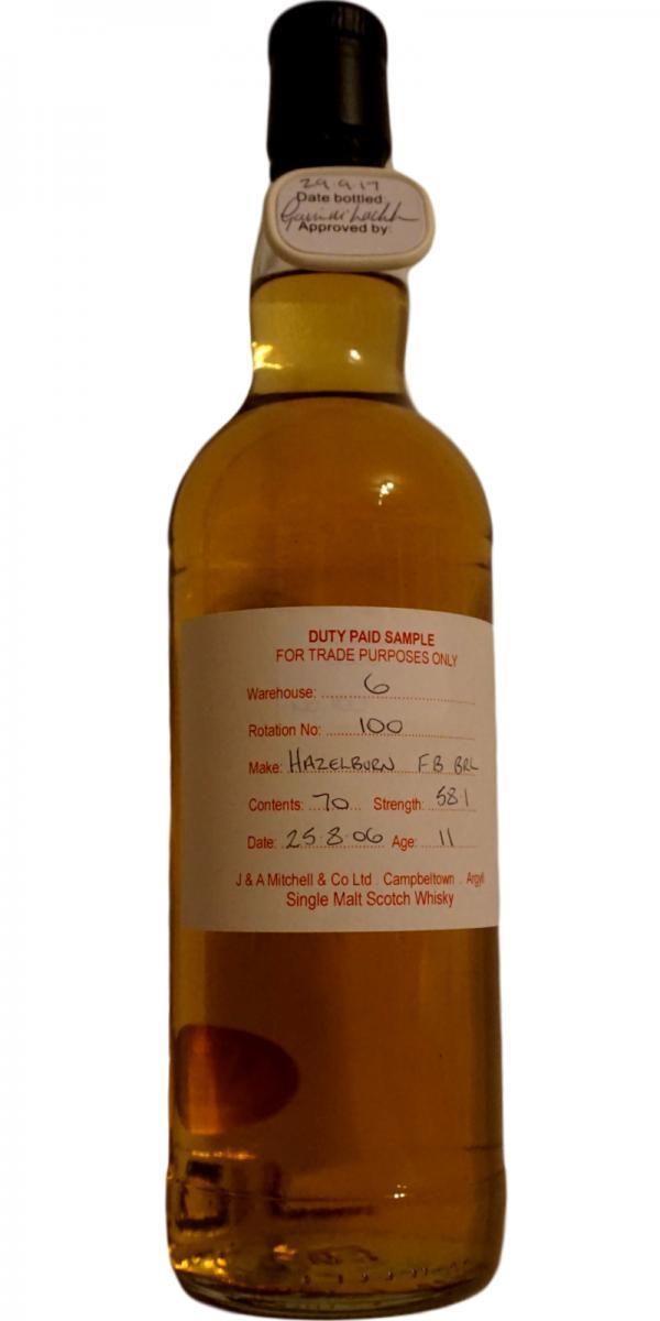 Hazelburn 2006 Duty Paid Sample - For Trade Purposes Only