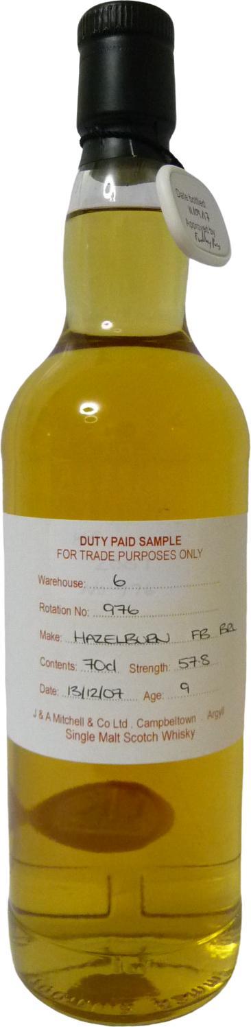 Hazelburn 2007 Duty Paid Sample - For Trade Purposes Only