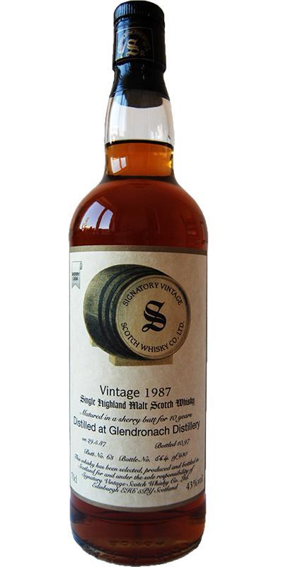 Glendronach 1987 SV  Vintage Collection
