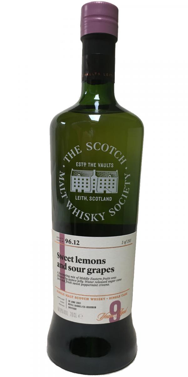 Glendronach 2007 SMWS 96.12  Sweet lemons and sour grapes