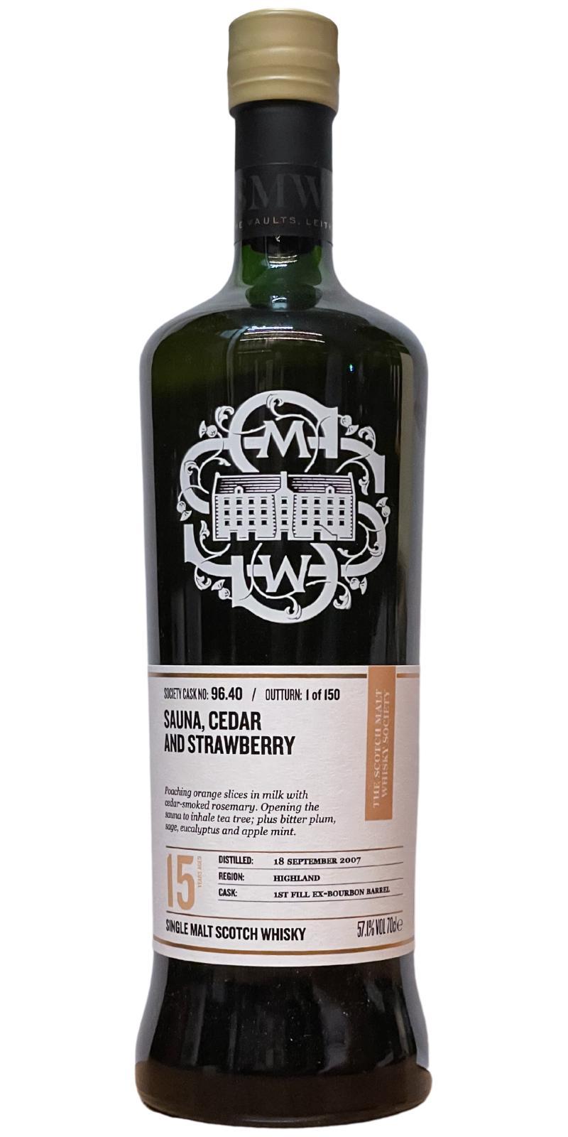 Glendronach 2007 SMWS 96.40  Sauna, cedar and strawberry