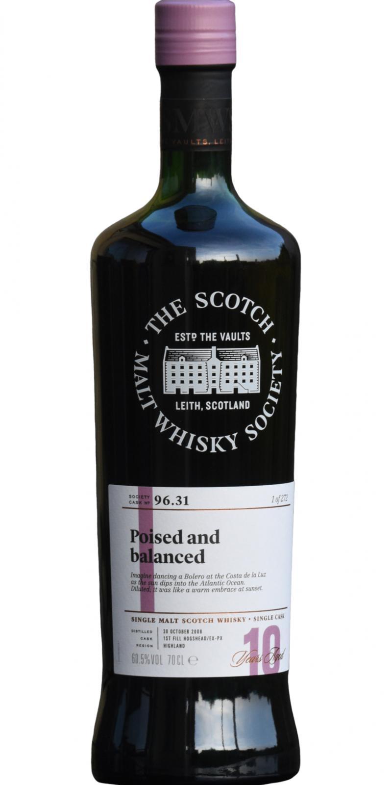 Glendronach 2008 SMWS 96.31  Poised and balanced