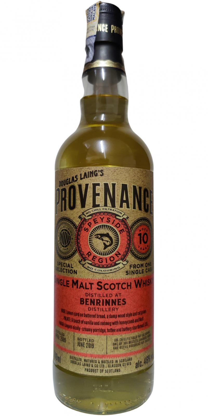 Benrinnes 2008 DL Provenance