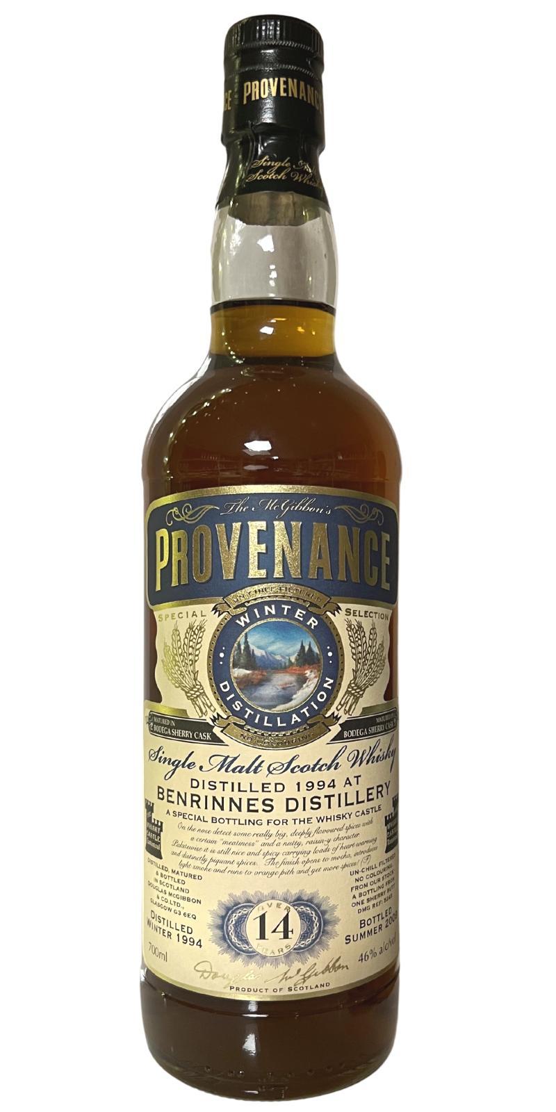 Benrinnes 1994 McG McGibbon's Provenance