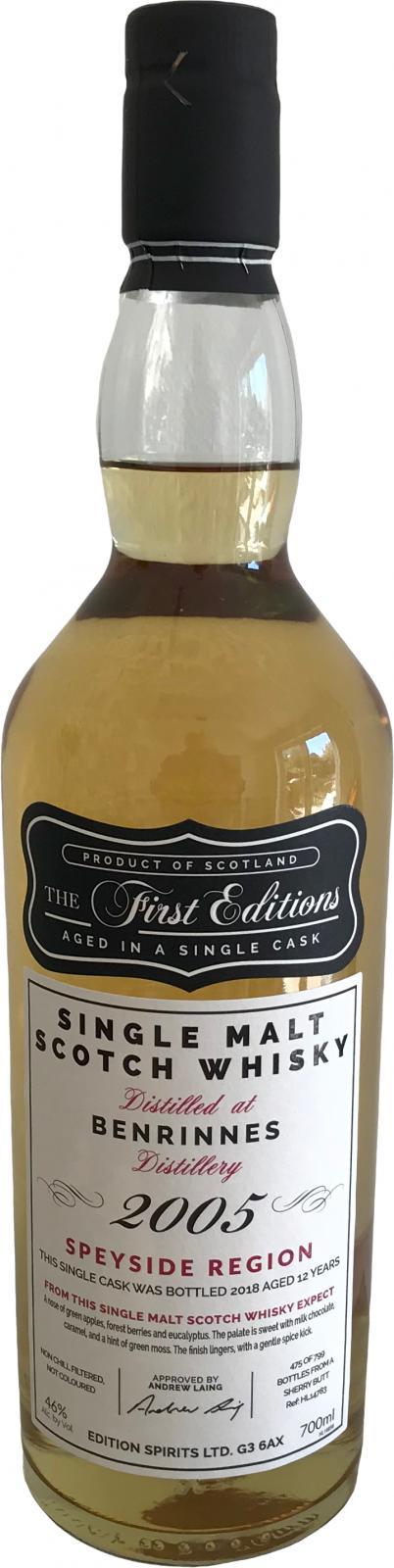 Benrinnes 2005 ED The First Editions