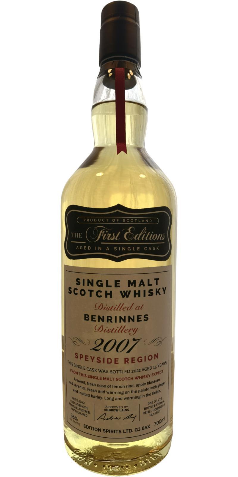 Benrinnes 2007 ED The First Editions