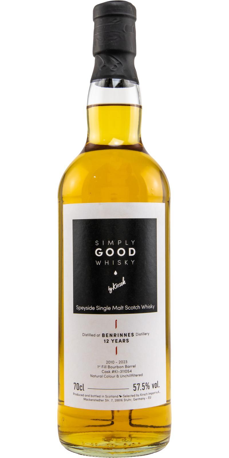 Benrinnes 2010 KI Simply Good Whisky