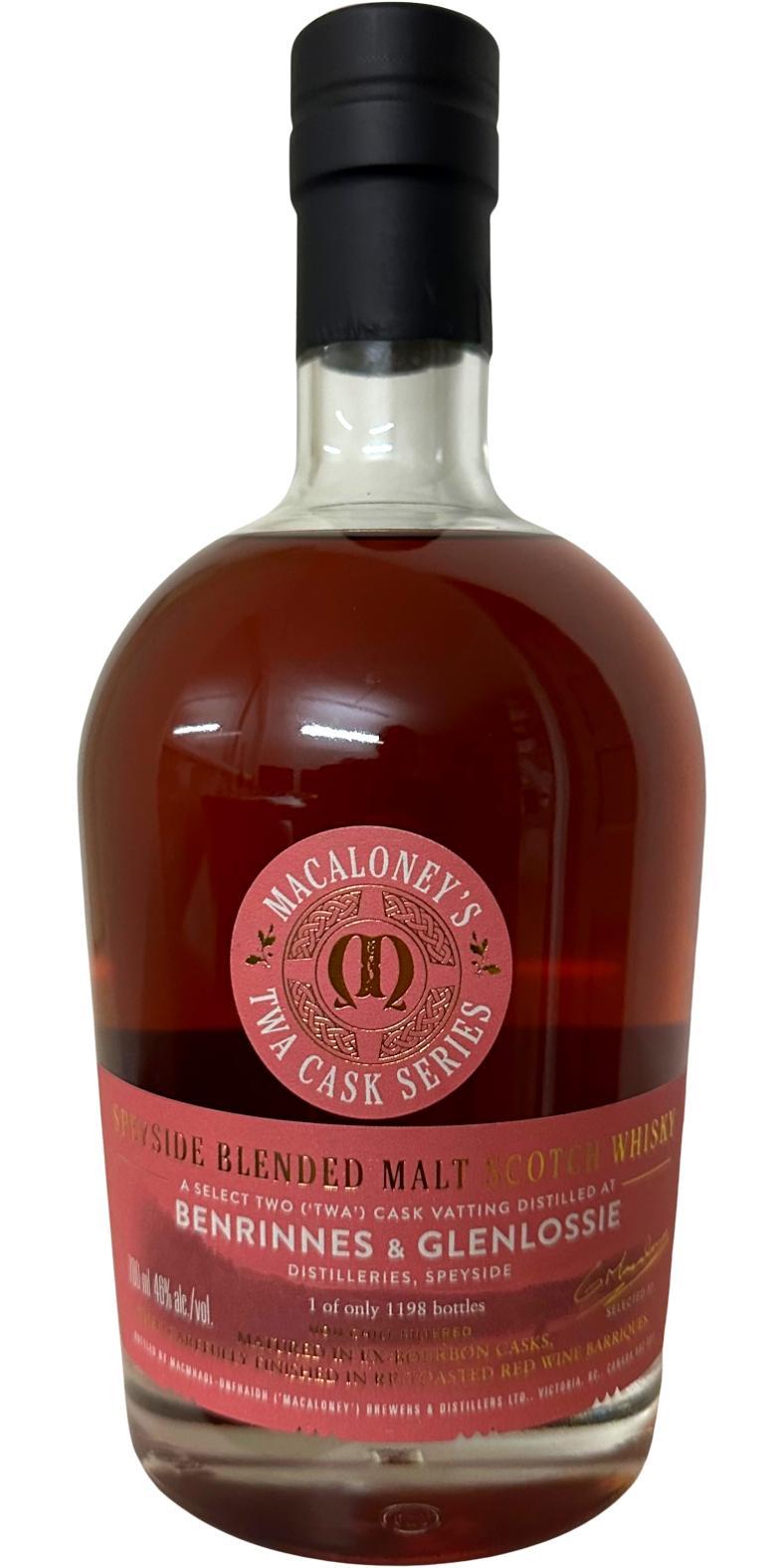Macaloney's TWA Cask Series Speyside Blended Malt Scotch Whisky