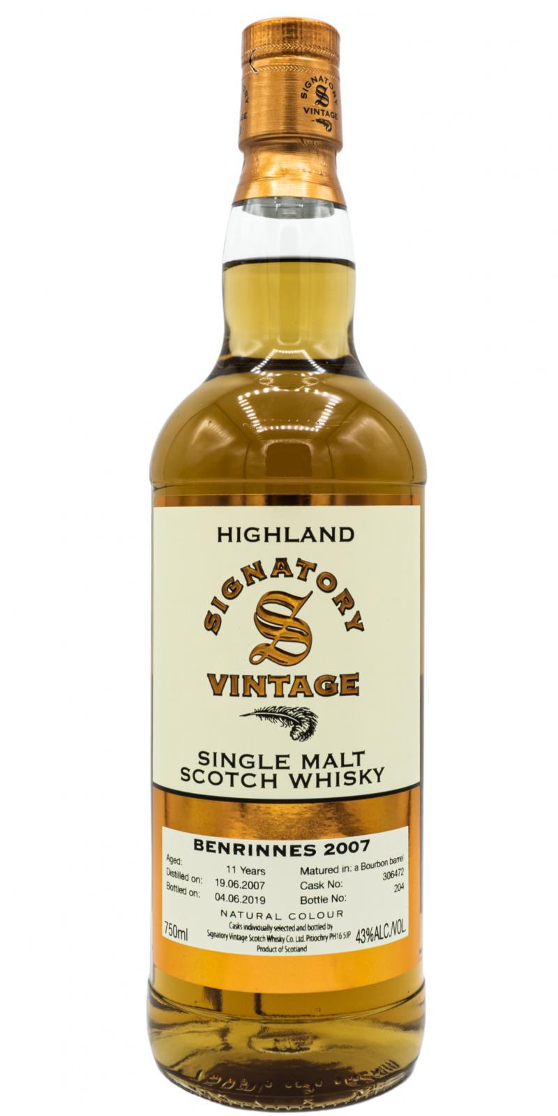 Benrinnes 2007 SV Vintage Collection