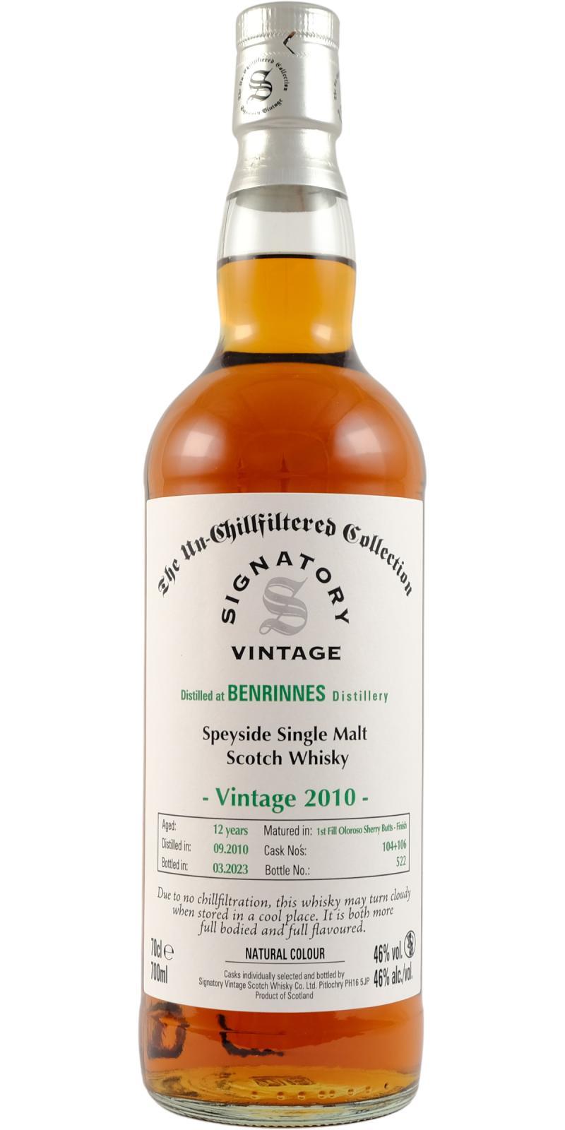 Benrinnes 2010 SV The Un-Chillfiltered Collection