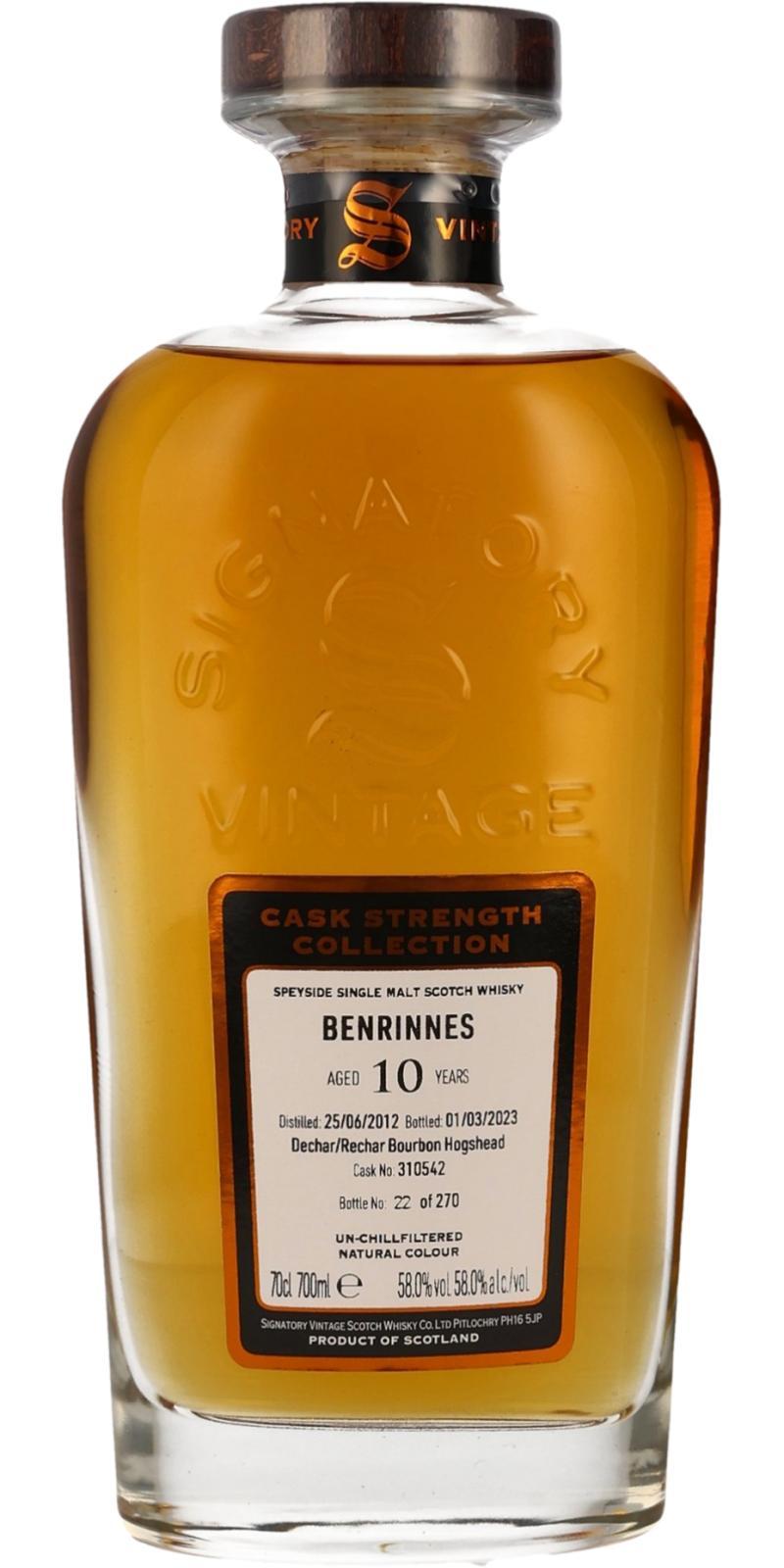 Benrinnes 2012 SV Cask Strength Collection