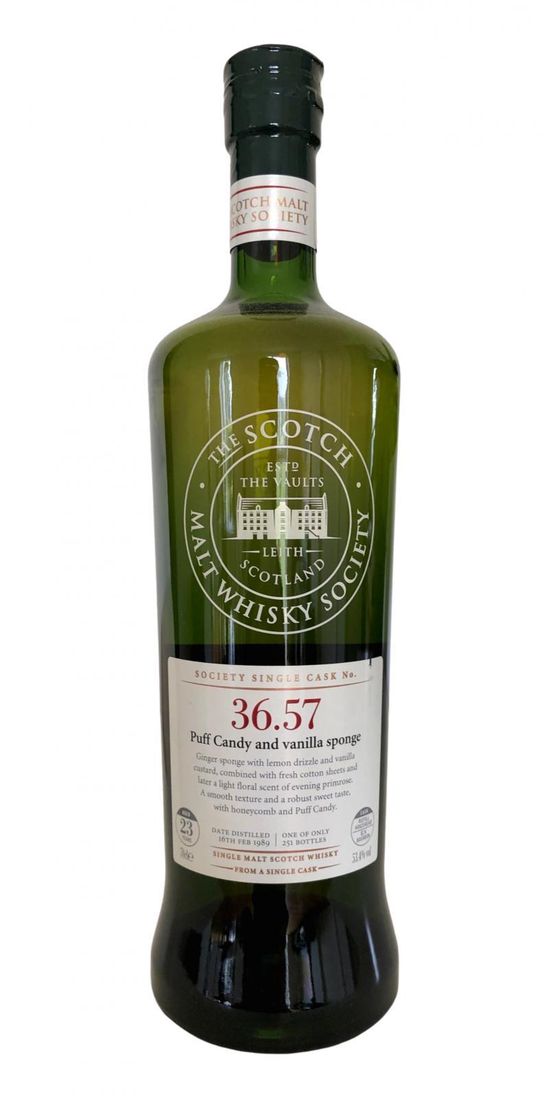 Benrinnes 1989 SMWS 36.57 Puff Candy and vanilla sponge