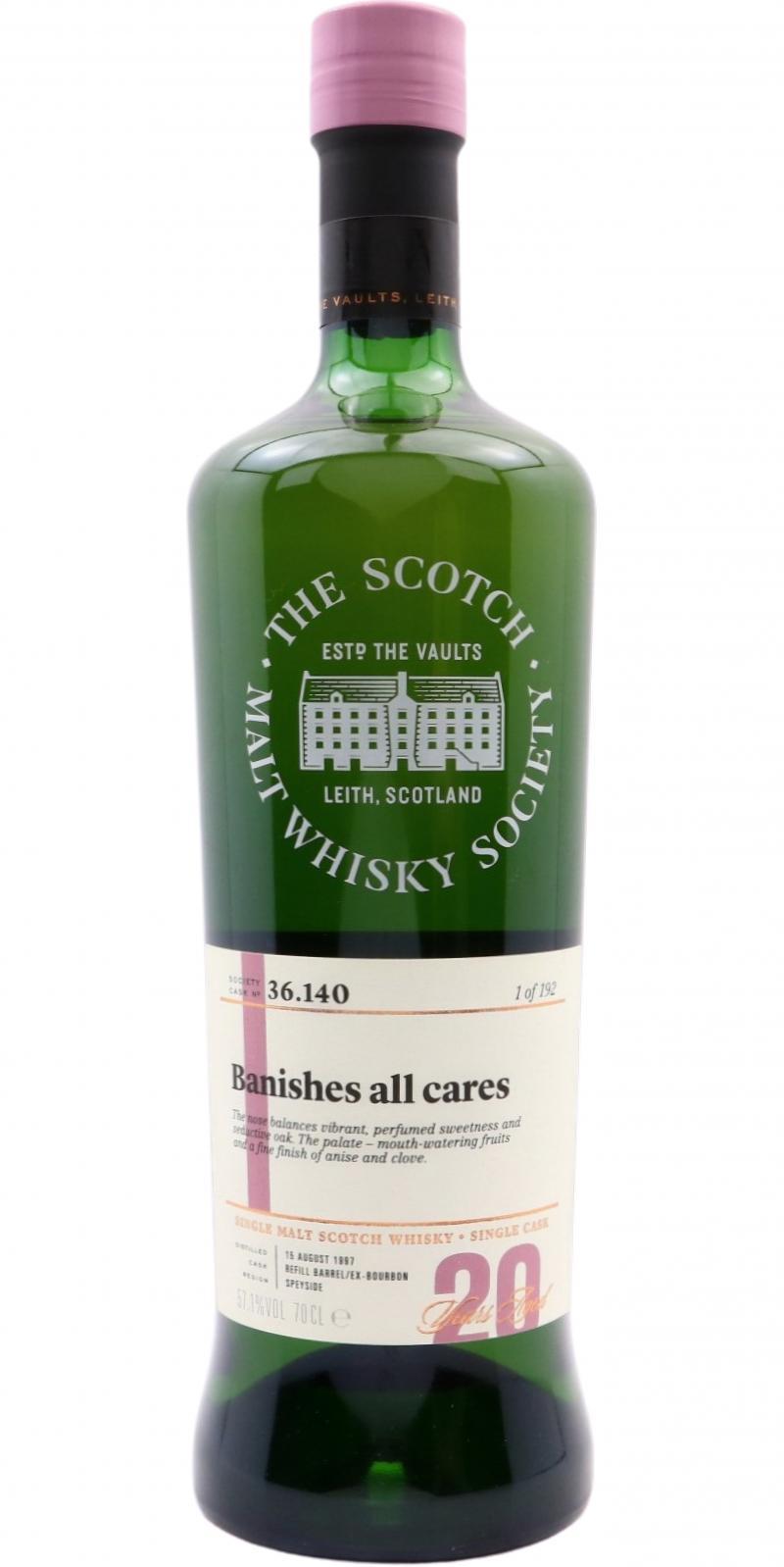 Benrinnes 1997 SMWS 36.140 Banishes all cares