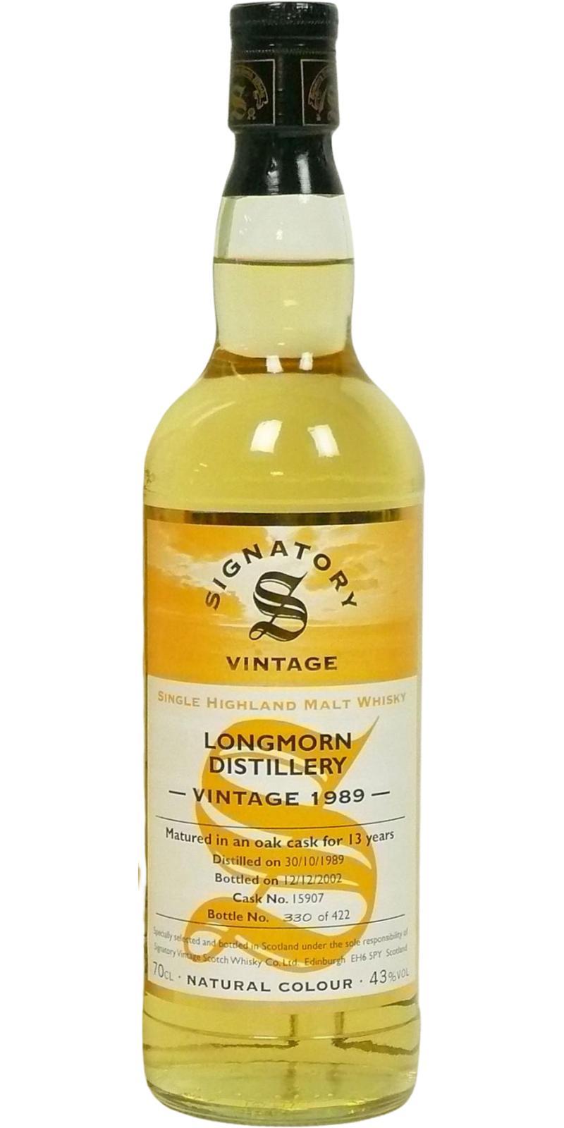 Longmorn 1989 SV Vintage Collection
