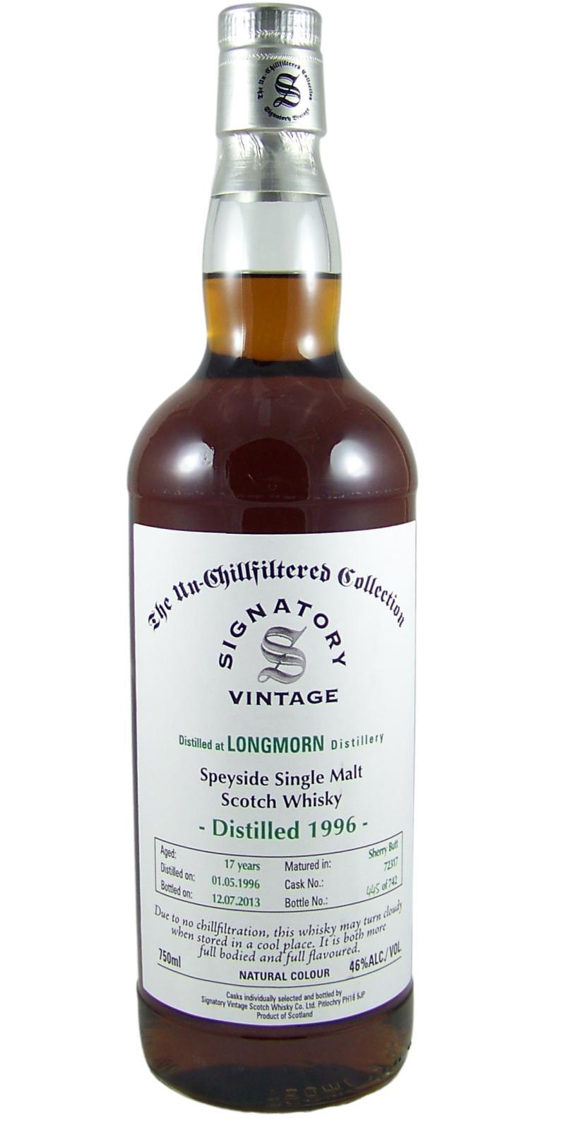 Longmorn 1996 SV The Un-Chillfiltered Collection