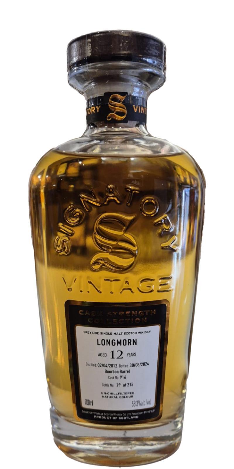 Longmorn 2012 SV Cask Strength Collection