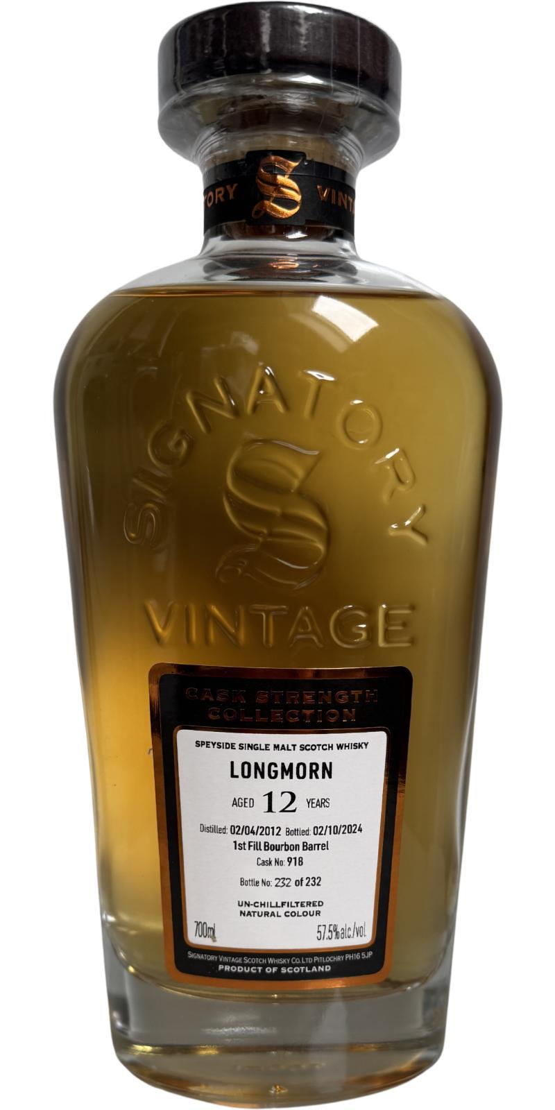 Longmorn 2012 SV Cask Strength Collection