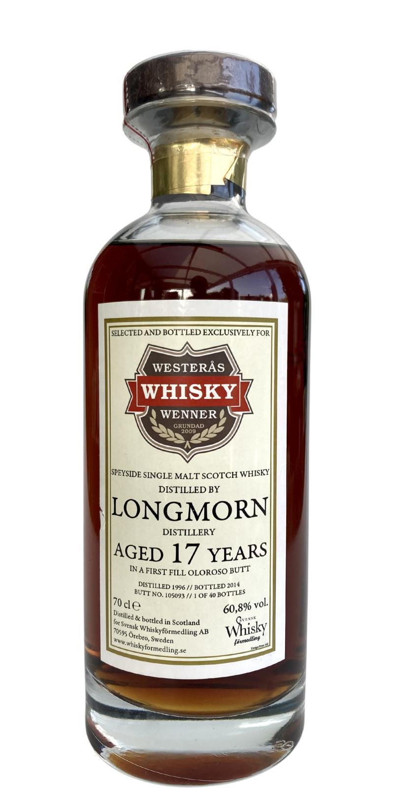 Longmorn 1996 SWf Westerås WhiskyWenner Selection