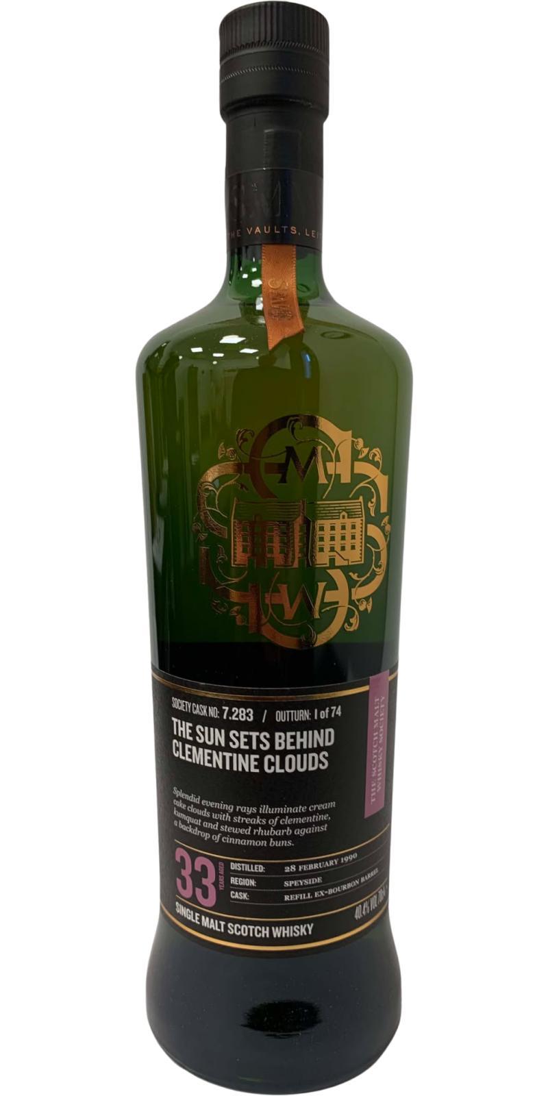 Longmorn 1990 SMWS 7.283 A perfect sunset / The sun sets behind clementine clouds