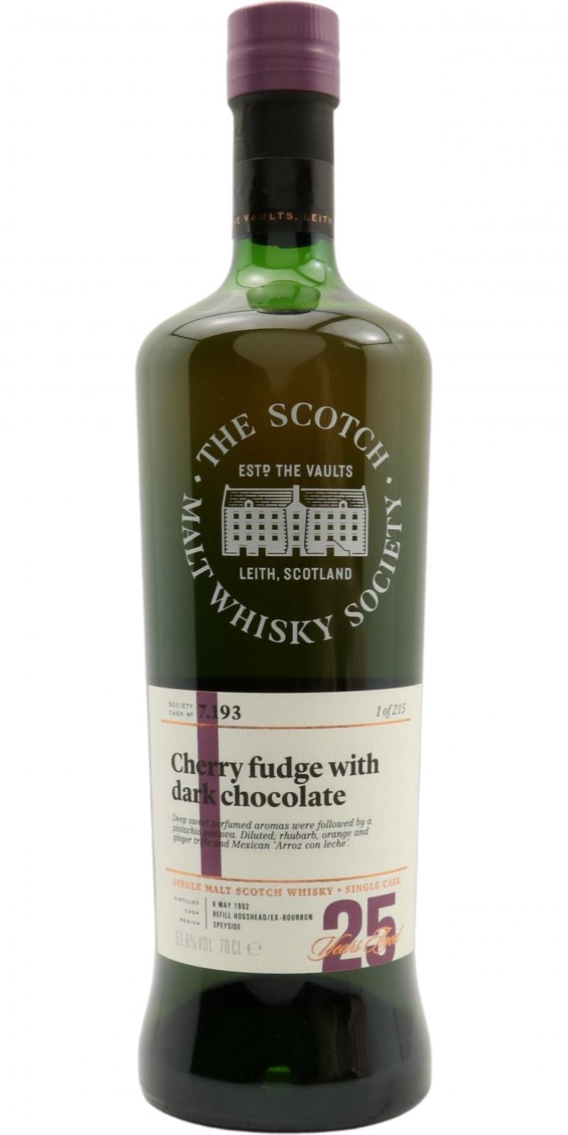 Longmorn 1992 SMWS 7.193 Cherry fudge with dark chocolate