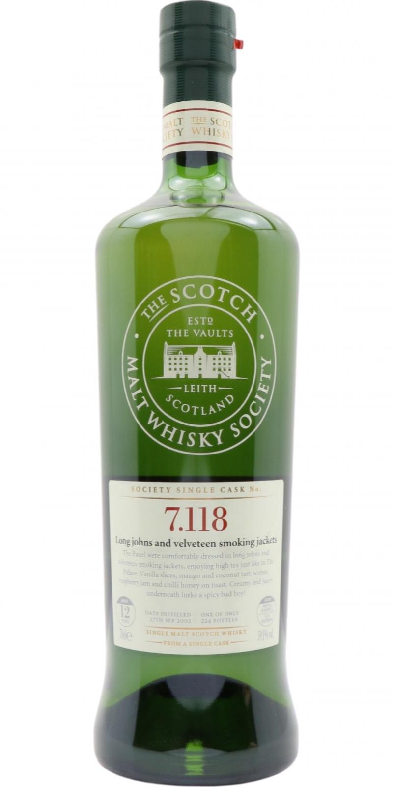 Longmorn 2002 SMWS 7.118 Long johns and velveteen smoking jackets